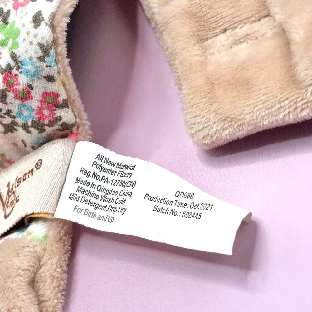 Maison Chic Deer Lovie Security Blanket Floral Fawn Plush Snuggler Tan
